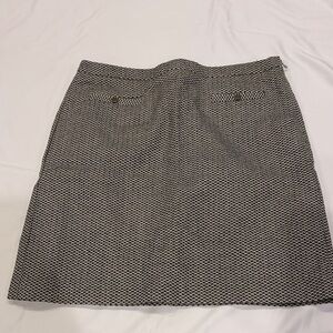 LOFT Black and Gold Mini A-line Skirt for Work